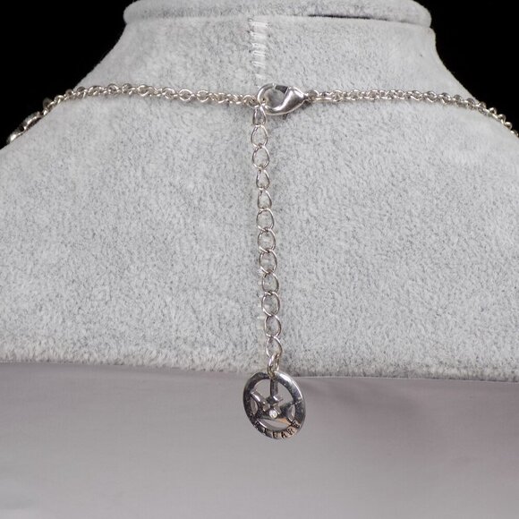 Vintage Crown Trifari Necklace Art Deco Style Textured Filigree Stones 15" +2" - Picture 6 of 11